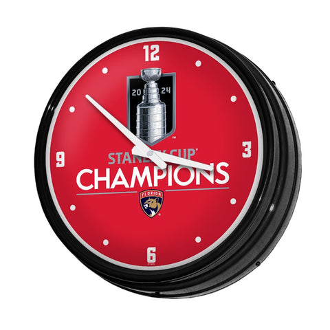 Florida Panthers: Stanley Cup Champions - Retro Lighted Wall Clock - The Fan - Brand