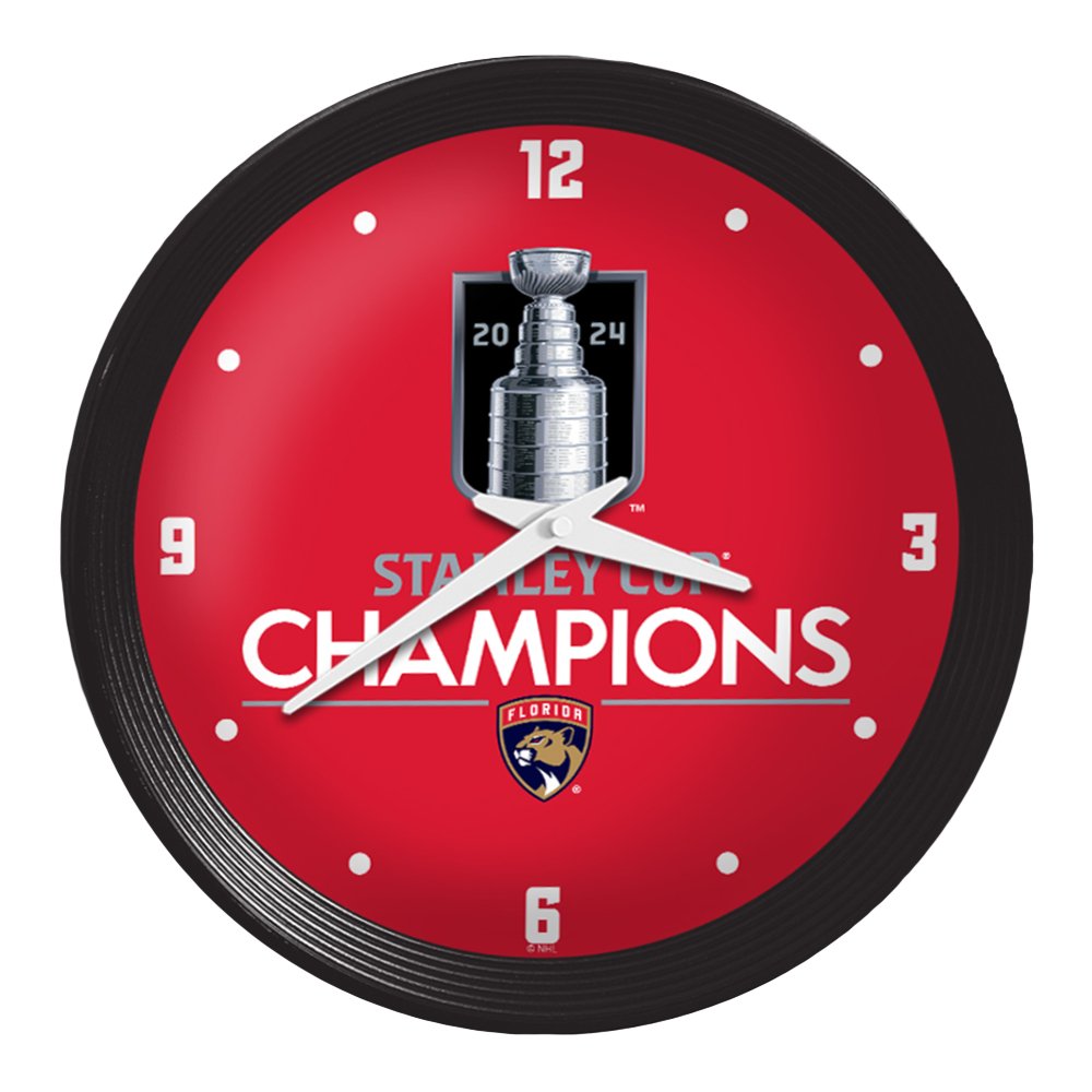 Florida Panthers: Stanley Cup Champions - Ribbed Frame Wall Clock - The Fan - Brand