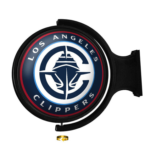 Los Angeles Clippers: Original Round Rotating Lighted Wall Sign - The Fan - Brand