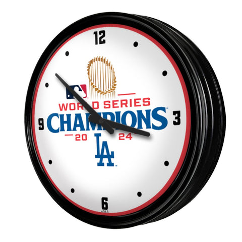 Los Angeles Dodgers: 2024 World Series Champs - Retro Lighted Wall Clock - The Fan - Brand