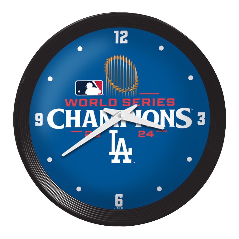 Los Angeles Dodgers: 2024 World Series Champs - Ribbed Frame Wall Clock - The Fan - Brand