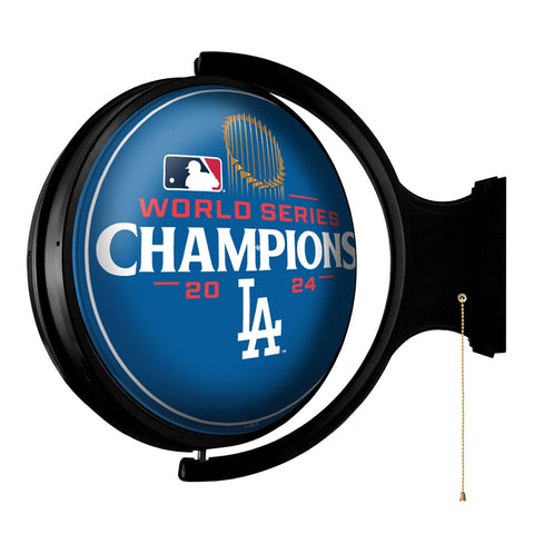 Los Angeles Dodgers: 2024 World Series Champs - Round Rotating Lighted Wall Sign - The Fan - Brand