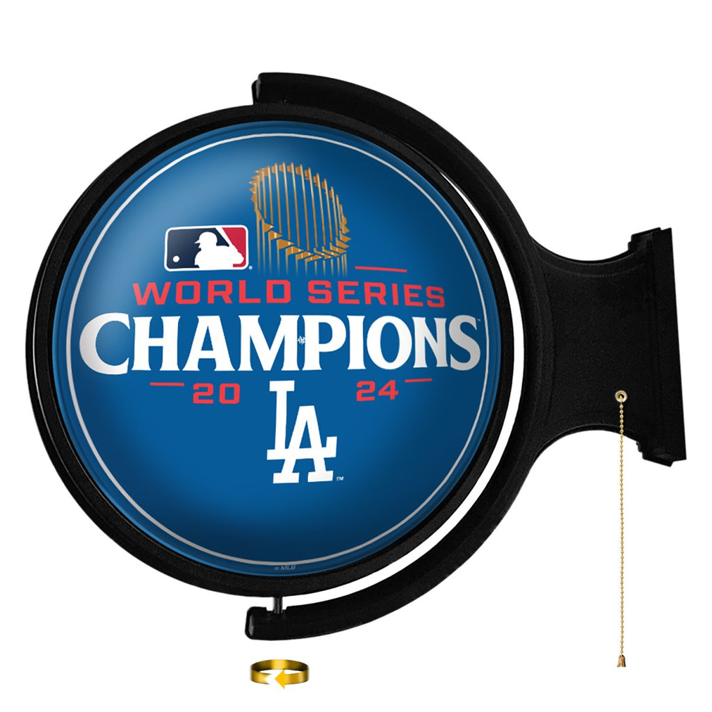 Los Angeles Dodgers: 2024 World Series Champs - Round Rotating Lighted Wall Sign - The Fan - Brand