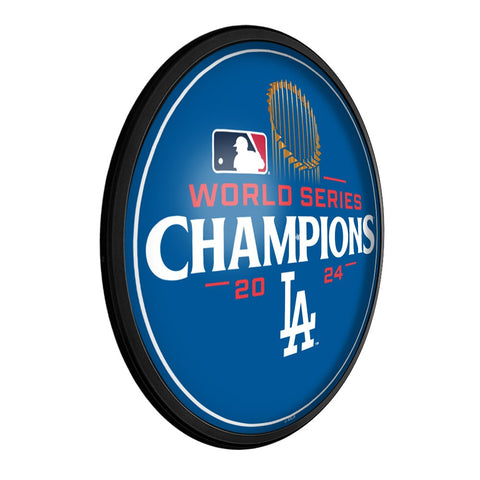 Los Angeles Dodgers: 2024 World Series Champs - Round Slimline Lighted Wall Sign - The Fan - Brand