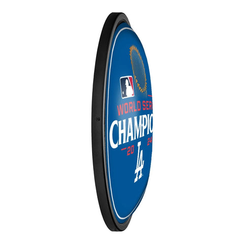 Los Angeles Dodgers: 2024 World Series Champs - Round Slimline Lighted Wall Sign - The Fan - Brand