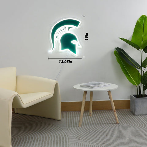 Michigan State Spartans: Die - Cut LED Neon Sign - The Fan - Brand