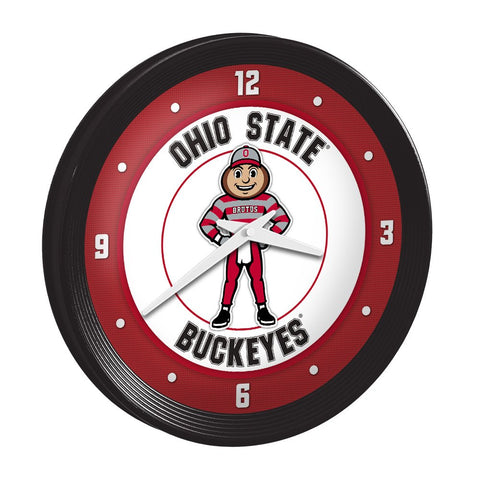 Ohio State Buckeyes: Brutus - Ribbed Frame Wall Clock - The Fan - Brand