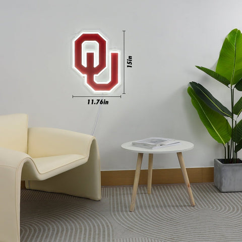 Oklahoma Sooners Logo: Die - Cut LED Neon Sign - The Fan - Brand