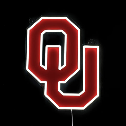 Oklahoma Sooners Logo: Die - Cut LED Neon Sign - The Fan - Brand