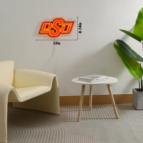 Oklahoma State Cowboys: Die - Cut LED Neon Sign - The Fan - Brand