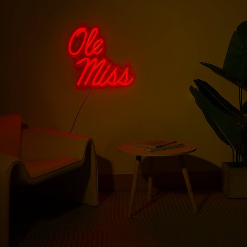 Ole Miss Rebels: Die - Cut LED Neon Sign - The Fan - Brand