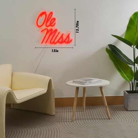 Ole Miss Rebels: Die - Cut LED Neon Sign - The Fan - Brand