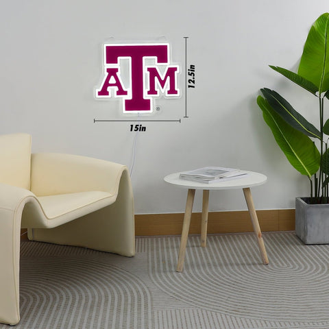 Texas A&M Aggies: Die - Cut LED Neon Sign - The Fan - Brand