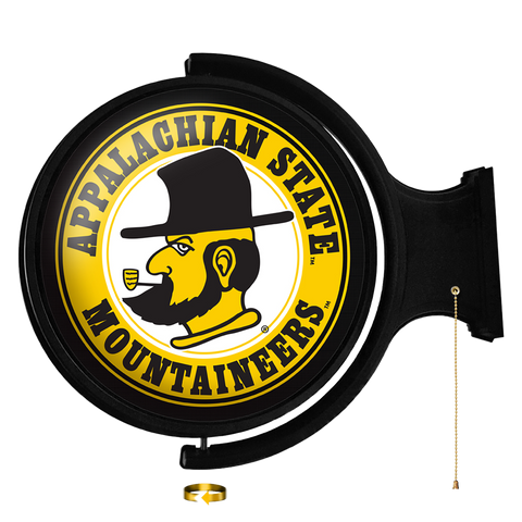 Appalachian State Mountaineers: Yosef - Original Round Rotating Lighted Wall Sign - The Fan-Brand
