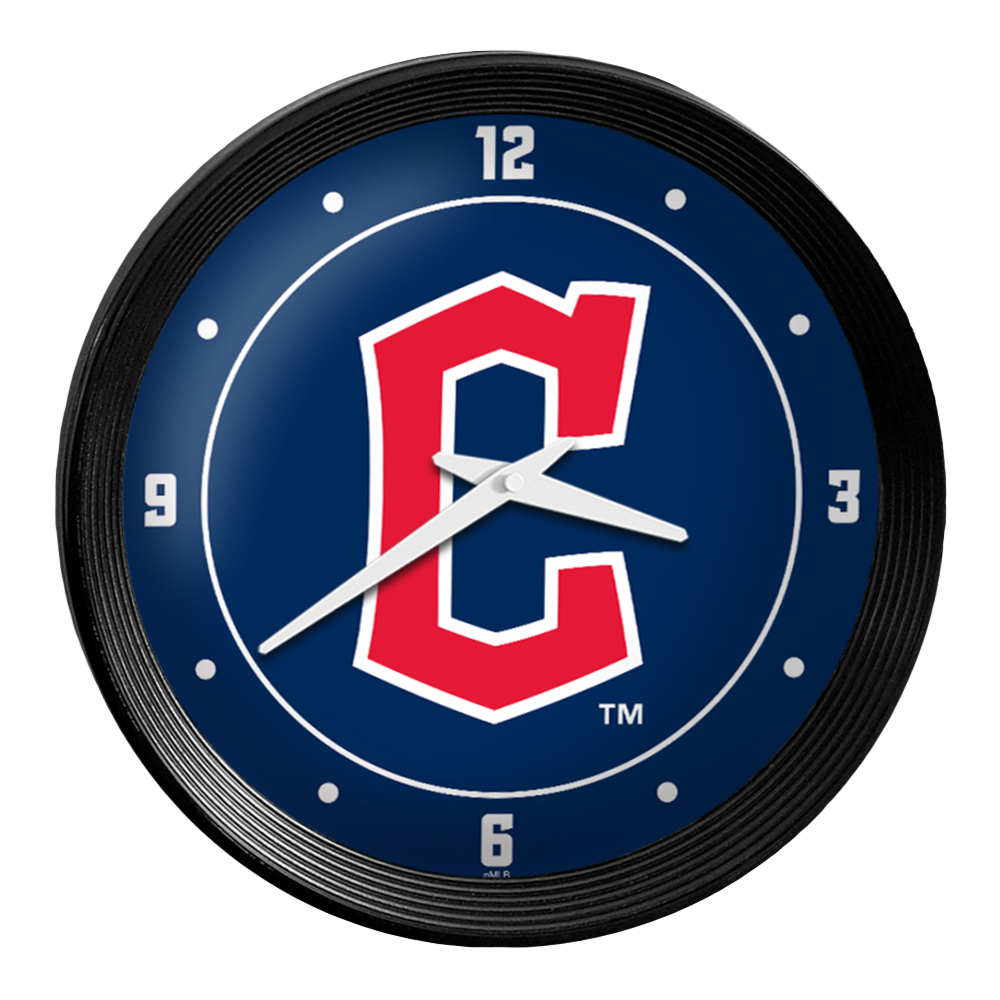 Cleveland Guardians: Logo - Ribbed Frame Wall Clock Default Title