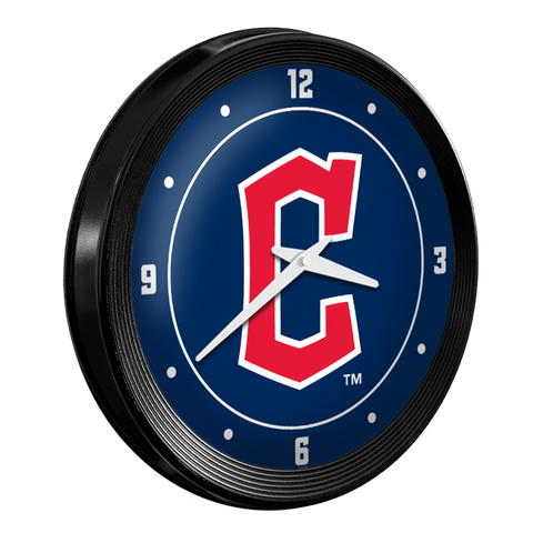 Cleveland Guardians: Logo - Ribbed Frame Wall Clock Default Title