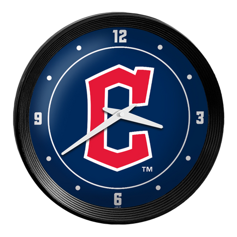 Cleveland Guardians: Logo - Ribbed Frame Wall Clock Default Title