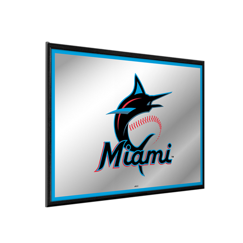 Miami Marlins: Framed Mirrored Wall Sign Miami Blue Edge