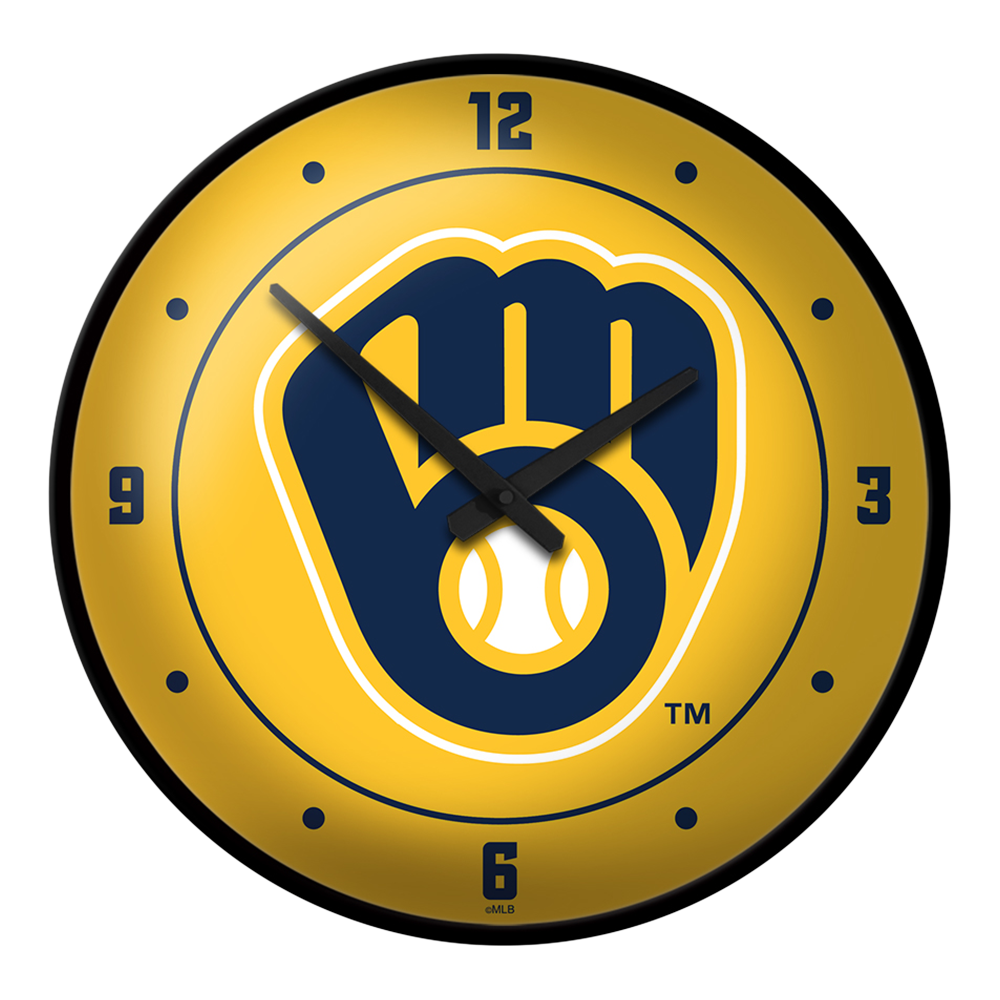 Milwaukee Brewers: Logo - Modern Disc Wall Clock Default Title