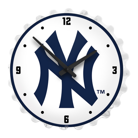 New York Yankees: Logo - Bottle Cap Lighted Wall Clock Default Title