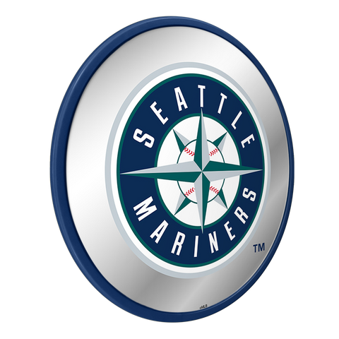 Seattle Mariners: Modern Disc Mirrored Wall Sign Navy Frame