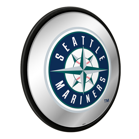 Seattle Mariners: Modern Disc Mirrored Wall Sign Black Frame