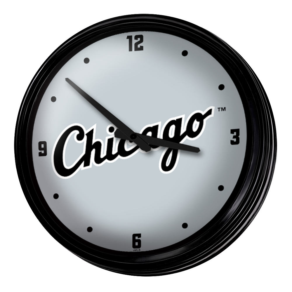 Chicago White Sox: Wordmark - Retro Lighted Wall Clock