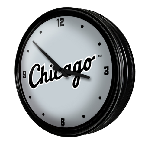 Chicago White Sox: Wordmark - Retro Lighted Wall Clock Default Title