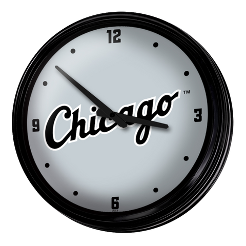 Chicago White Sox: Wordmark - Retro Lighted Wall Clock