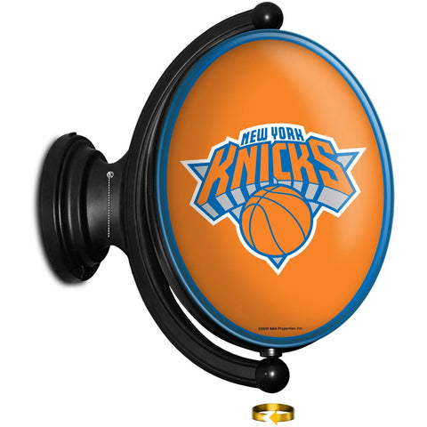 New York Knicks: Original Oval Rotating Lighted Wall Sign - The Fan-Brand