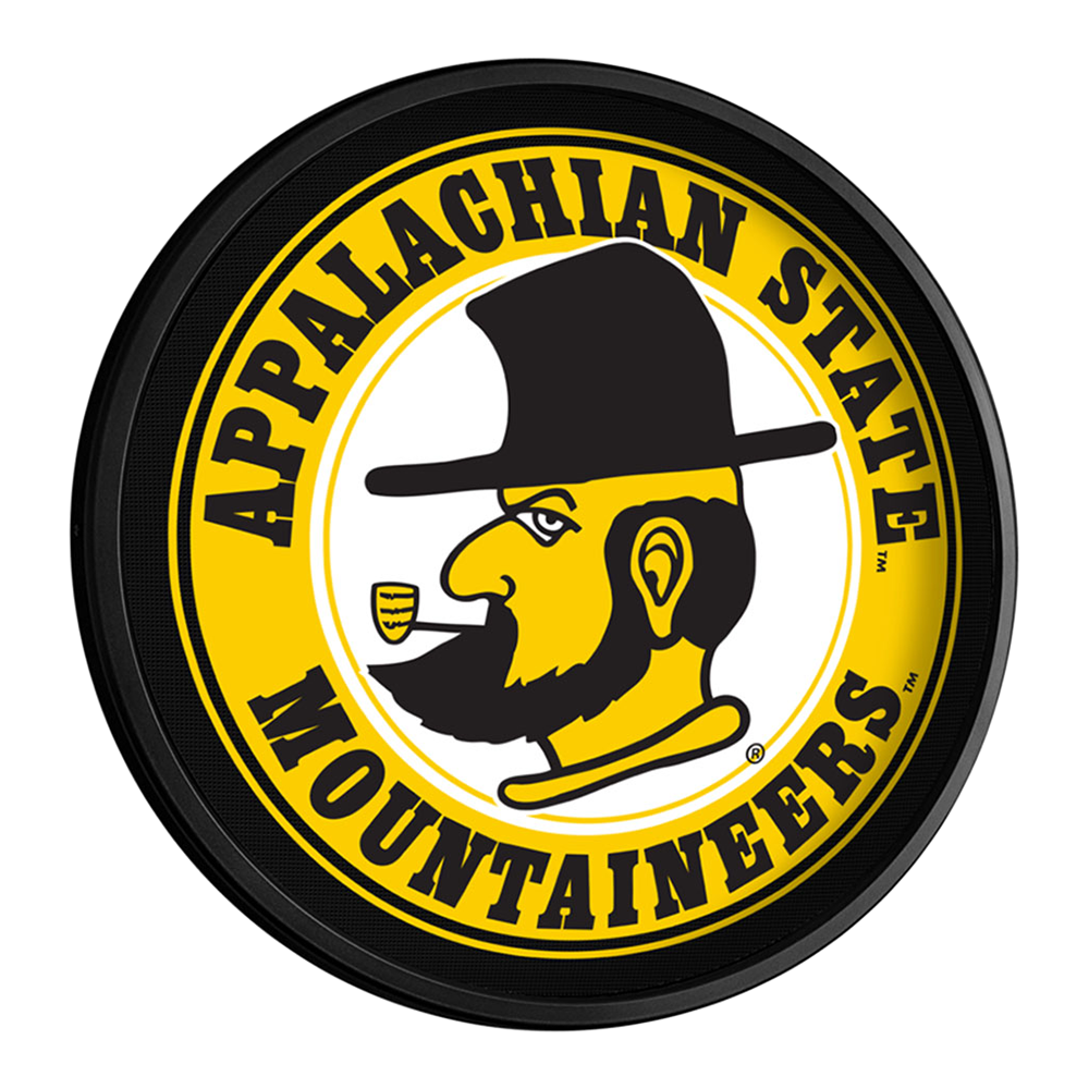 Appalachian State Mountaineers: Yosef - Original Round Slimline Lighted Wall Sign - The Fan-Brand