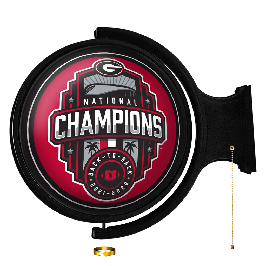 Georgia Bulldogs: National Champions - Original Round Rotating Lighted Wall Sign