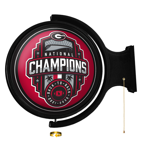 Georgia Bulldogs: National Champions - Original Round Rotating Lighted Wall Sign