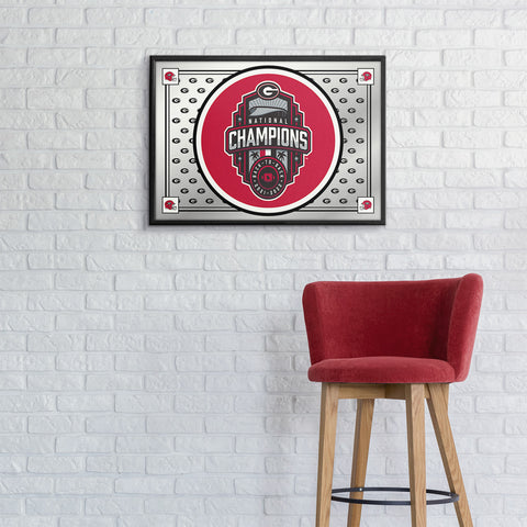 Georgia Bulldogs: National Champions - Team Spirit - Framed Mirrored Wall Sign