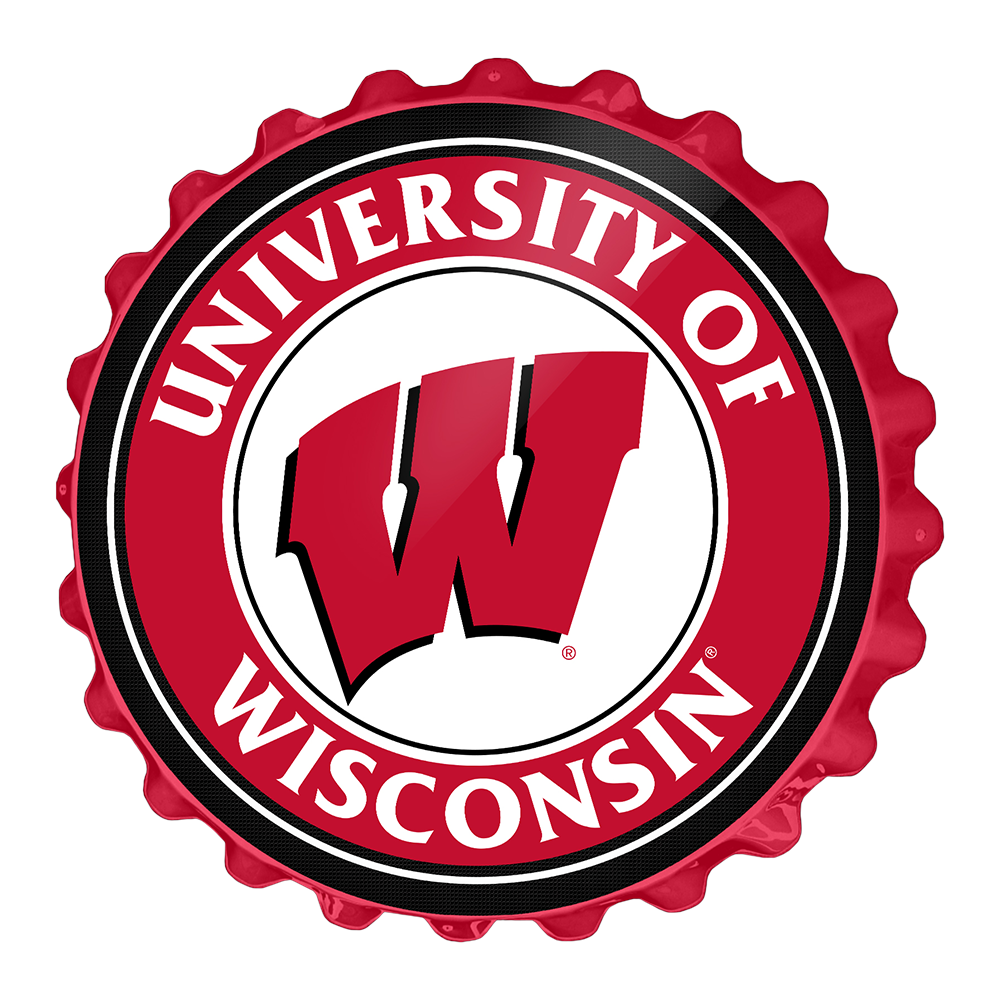 Wisconsin Badgers: Bottle Cap Wall Sign - The Fan-Brand