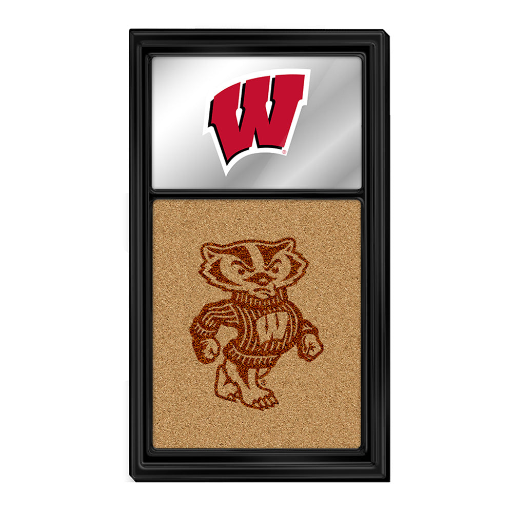 Wisconsin Badgers: Dual Logo - Mirrored Cork Note Board Default Title