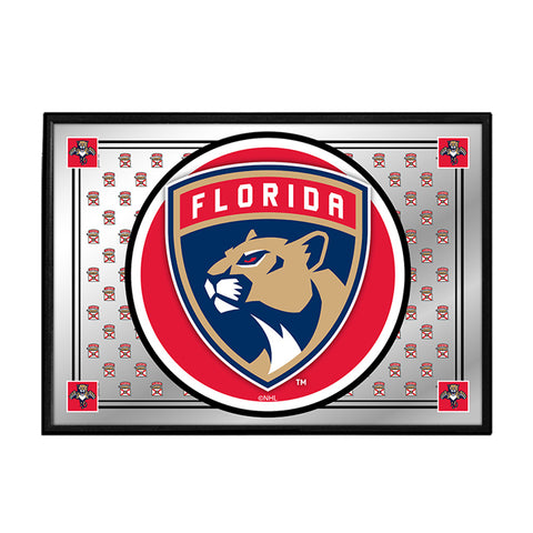Florida Panthers: Team Spirit - Framed Mirrored Wall Sign Mirrored Background