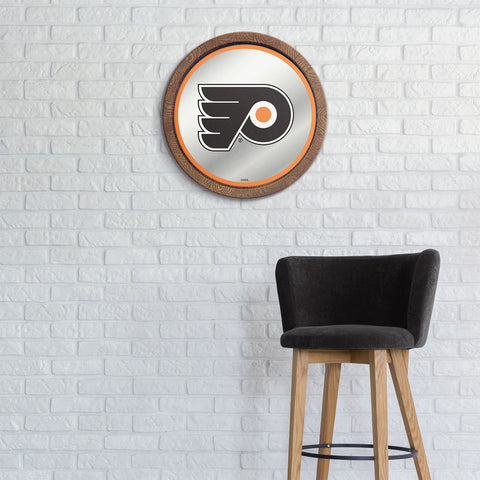Philadelphia Flyers: Mirrored Barrel Top Wall Sign Orange