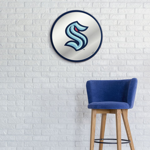 Seattle Kraken: Modern Disc Mirrored Wall Sign Navy