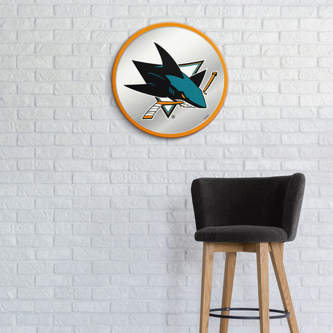 San Jose Sharks: Modern Disc Mirrored Wall Sign