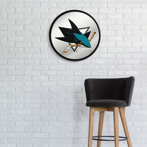 San Jose Sharks: Modern Disc Mirrored Wall Sign