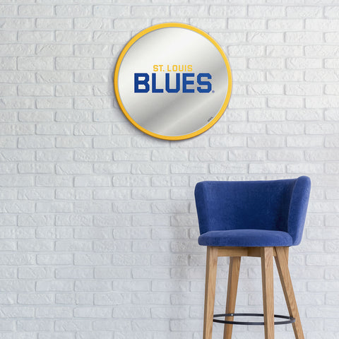 St. Louis Blues: Secondary Logo - Modern Disc Mirrored Wall Sign