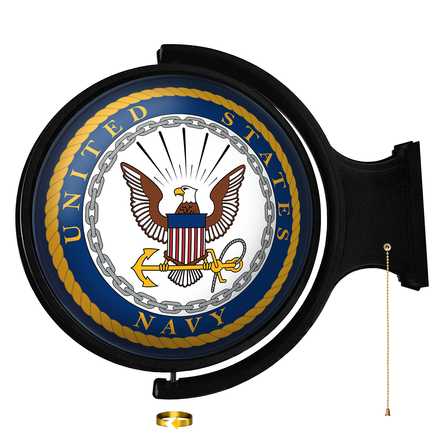 US Navy: Original Round Rotating Lighted Wall Sign - The Fan-Brand