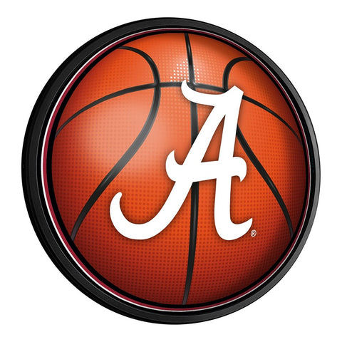 Alabama Crimson Tide: Basketball - Round Slimline Lighted Wall Sign - The Fan-Brand