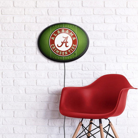 Alabama Crimson Tide: On the 50 - Oval Slimline Lighted Wall Sign - The Fan-Brand