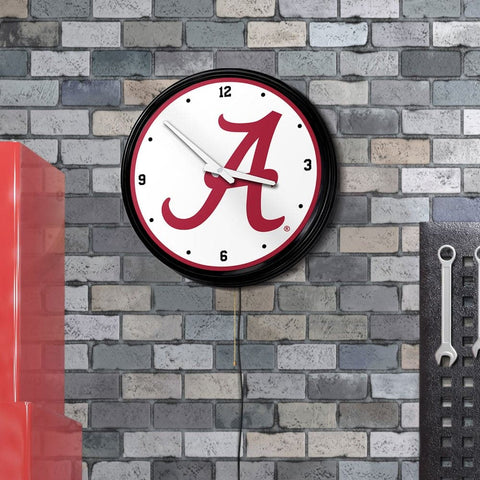 Alabama Crimson Tide: Retro Lighted Wall Clock - The Fan-Brand
