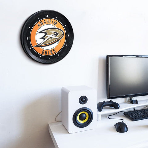 Anaheim Ducks: Ribbed Frame Wall Clock - The Fan-Brand