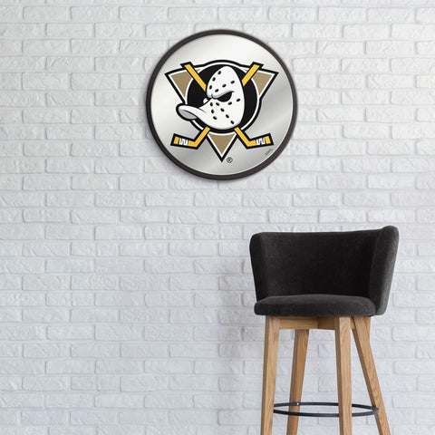 Anaheim Ducks: Secondary Logo - Modern Disc Mirrored Wall Sign - The Fan-Brand