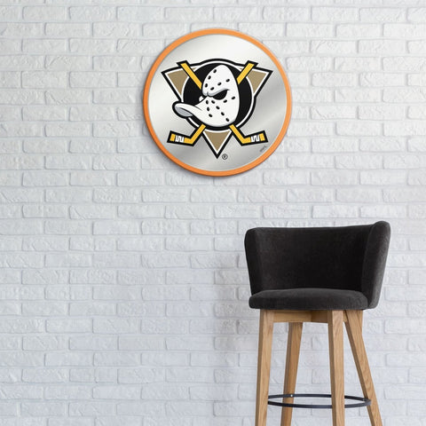 Anaheim Ducks: Secondary Logo - Modern Disc Mirrored Wall Sign - The Fan-Brand