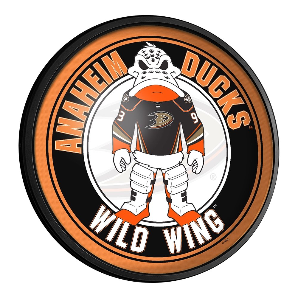 Anaheim Ducks: Wild Wing - Round Slimline Lighted Wall Sign - The Fan-Brand